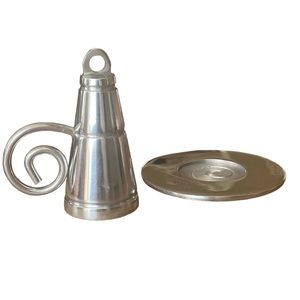 CANDLE SNUFFER VINTAGE SOLID STAINLESS STEEL 3" WITH PLATE